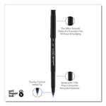 ONYX Rollerball Pen, Stick, Extra-Fine 0.5 mm, Blue Ink, Black/Blue Barrel, Dozen