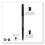 ONYX Rollerball Pen, Stick, Extra-Fine 0.5 mm, Red Ink, Black/Red Barrel, Dozen