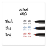 ONYX Rollerball Pen, Stick, Extra-Fine 0.5 mm, Red Ink, Black/Red Barrel, Dozen