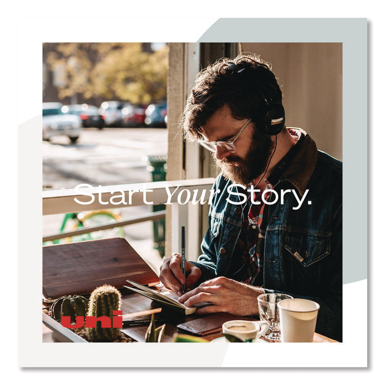 ONYX Rollerball Pen, Stick, Extra-Fine 0.5 mm, Red Ink, Black/Red Barrel, Dozen