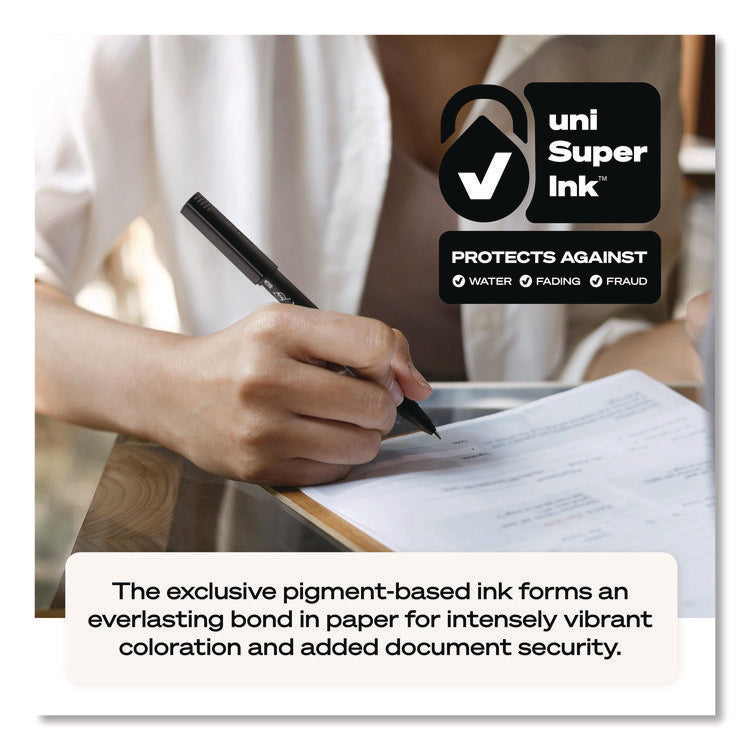 ONYX Rollerball Pen, Stick, Fine 0.7 mm, Black Ink, Black Barrel, Dozen