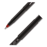 ONYX Rollerball Pen, Stick, Fine 0.7 mm, Red Ink, Black/Red Barrel, Dozen