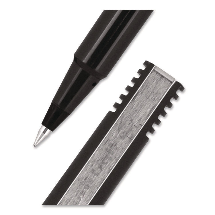 Rollerball Pen, Stick, Extra-Fine 0.5 mm, Black Ink, Black Barrel, Dozen
