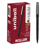 Rollerball Pen, Stick, Extra-Fine 0.5 mm, Black Ink, Black Barrel, Dozen