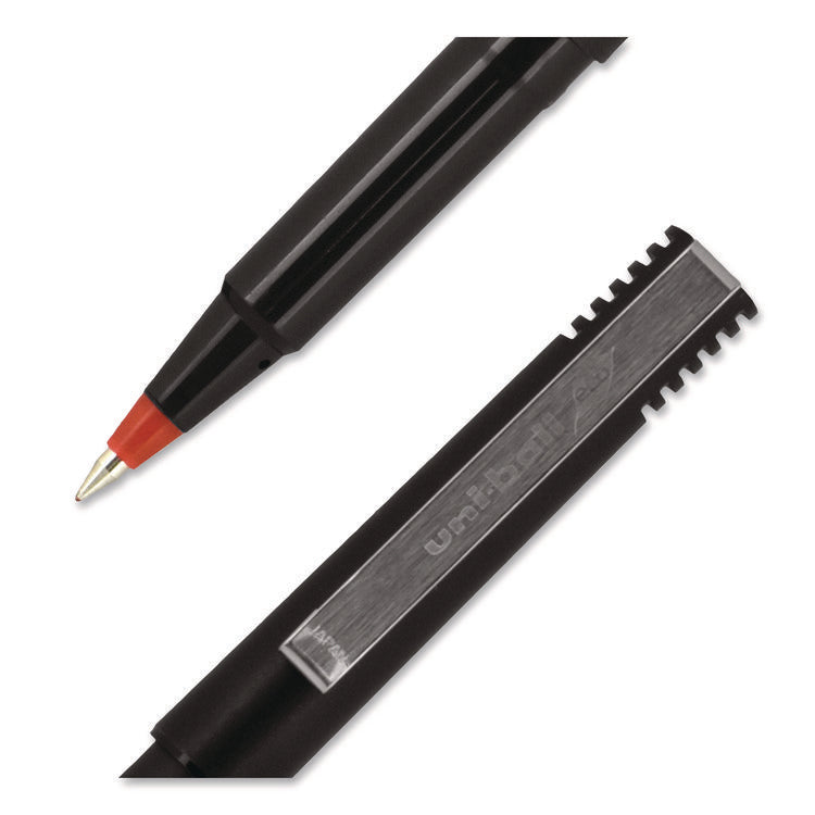 Rollerball Pen, Stick, Extra-Fine 0.5 mm, Red Ink, Black/Red Barrel, Dozen