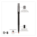 Rollerball Pen, Stick, Extra-Fine 0.5 mm, Red Ink, Black/Red Barrel, Dozen