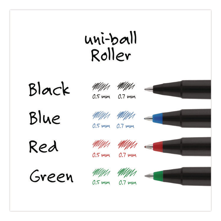 Rollerball Pen, Stick, Extra-Fine 0.5 mm, Red Ink, Black/Red Barrel, Dozen