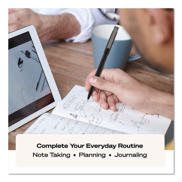 Rollerball Pen, Stick, Extra-Fine 0.5 mm, Red Ink, Black/Red Barrel, Dozen