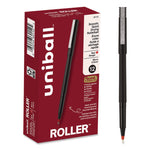 Rollerball Pen, Stick, Extra-Fine 0.5 mm, Red Ink, Black/Red Barrel, Dozen