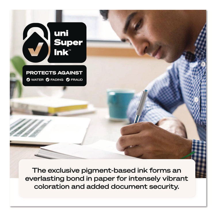 VISION Rollerball Pen, Stick, Fine 0.7 mm, Violet Ink, Silver/Violet/Clear Barrel, Dozen