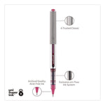 VISION Rollerball Pen, Stick, Fine 0.7 mm, Pink Ink, Silver/Pink/Clear Barrel, Dozen