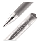 Impact Gel Pen, Stick, Medium 1 Mm, Silver Metallic Ink, Silver Barrel