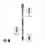 VISION ELITE Hybrid Gel Pen, Stick, Bold 0.8 mm, Black Ink, White/Black/Clear Barrel