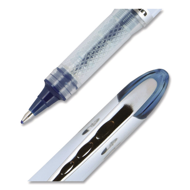 VISION ELITE BLX Series Hybrid Gel Pen, Stick, Bold 0.8 mm, Blue-Infused Black Ink, White/Blue/Clear Barrel