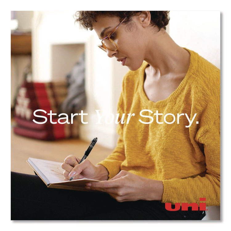 VISION ELITE BLX Series Hybrid Gel Pen, Stick, Bold 0.8 mm, Blue-Infused Black Ink, White/Blue/Clear Barrel