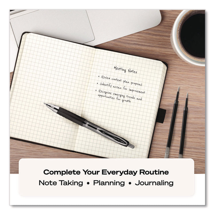 Signo 207 Gel Pen, Retractable, Fine 0.5 mm, Red Ink, Smoke/Black/Red Barrel, Dozen