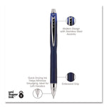 Jetstream Hybrid Gel Pen, Retractable, Fine 0.7 mm, Blue Ink, Blue/Silver Barrel