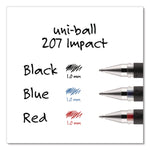 207 Impact Gel Pen, Stick, Bold 1 mm, Blue Ink, Silver/Black/Blue Barrel