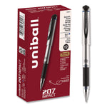 207 Impact Gel Pen, Stick, Bold 1 mm, Blue Ink, Silver/Black/Blue Barrel