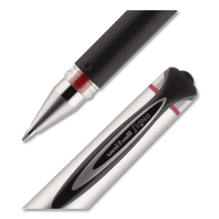 207 Impact Gel Pen, Stick, Bold 1 mm, Red Ink, Silver/Black/Red Barrel