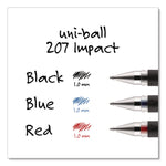 207 Impact Gel Pen, Stick, Bold 1 mm, Red Ink, Silver/Black/Red Barrel