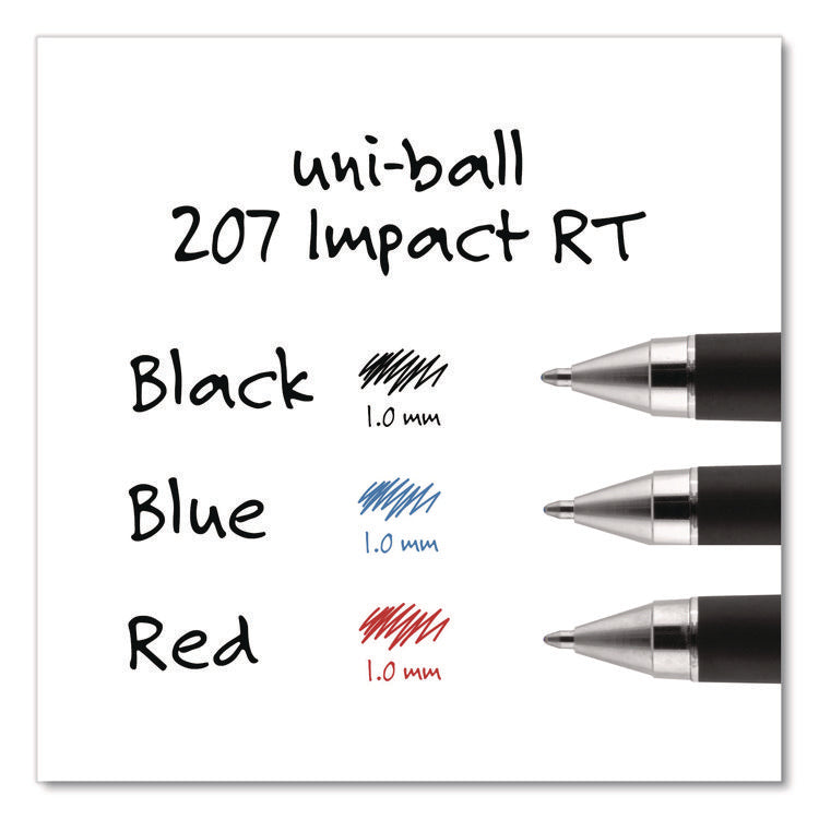 207 Impact Gel Pen, Retractable, Bold 1 Mm, Blue Ink, Black/blue Barrel