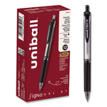 Signo Gel Pen, Retractable, Medium 0.7 mm, Black Ink, Silver/Black Barrel, Dozen