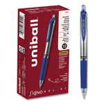 Signo Gel Pen, Retractable, Medium 0.7 mm, Blue Ink, Silver/Blue Barrel, Dozen