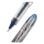 VISION ELITE BLX Series Hybrid Gel Pen, Stick, Extra-Fine 0.5 mm, Blue-Infused Black Ink, Gray/Blue/Clear Barrel
