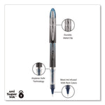 VISION ELITE BLX Series Hybrid Gel Pen, Stick, Extra-Fine 0.5 mm, Blue-Infused Black Ink, Gray/Blue/Clear Barrel