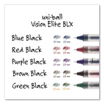 VISION ELITE BLX Series Hybrid Gel Pen, Stick, Extra-Fine 0.5 mm, Blue-Infused Black Ink, Gray/Blue/Clear Barrel
