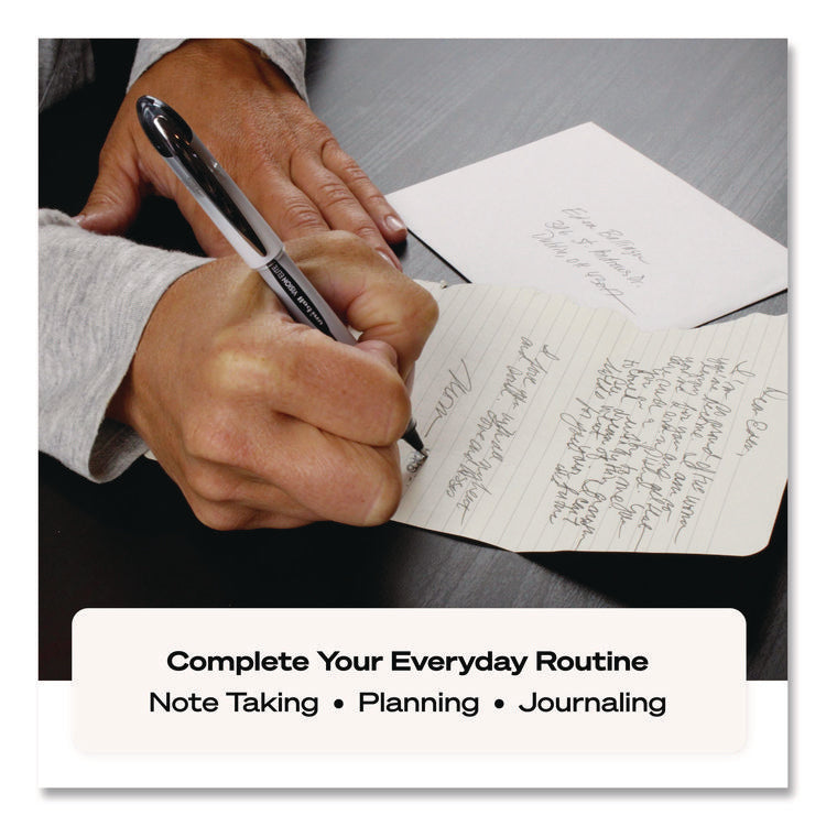 VISION ELITE BLX Series Hybrid Gel Pen, Stick, Extra-Fine 0.5 mm, Blue-Infused Black Ink, Gray/Blue/Clear Barrel