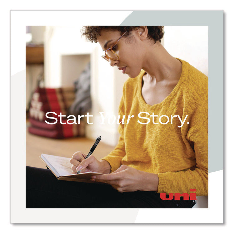 VISION ELITE Hybrid Gel Pen, Stick, Extra-Fine 0.5 mm, Blue Ink, Black/Blue/Clear Barrel