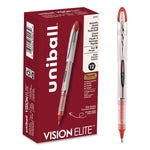VISION ELITE Hybrid Gel Pen, Stick, Bold 0.8 mm, Red Ink, White/Red/Clear Barrel