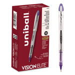 VISION ELITE Hybrid Gel Pen, Stick, Bold 0.8 mm, Violet Ink, White/Violet/Clear Barrel