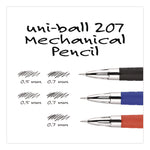 207 Mechanical Pencil, 0.7 Mm, Hb (#2), Black Lead, Black Barrel, Dozen