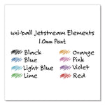 Jetstream Elements Hybrid Gel Pen, Retractable, Medium 1 mm, Assorted Ink and Barrel Colors, 5/Pack