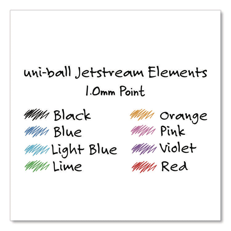 Jetstream Elements Hybrid Gel Pen, Retractable, Medium 1 mm, Assorted Ink and Barrel Colors, 5/Pack