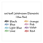 Jetstream Elements Hybrid Gel Pen, Retractable, Medium 1 mm, Assorted Ink and Barrel Colors, 6/Pack