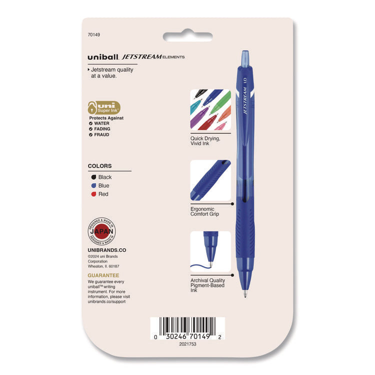 Jetstream Elements Hybrid Gel Pen, Retractable, Medium 1 mm, Assorted Ink and Barrel Colors, 6/Pack