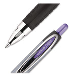 Signo 207 Gel Pen, Retractable, Medium 0.7 mm, Violet Ink, Smoke/Black/Violet Barrel, Dozen