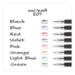 Signo 207 Gel Pen, Retractable, Medium 0.7 mm, Violet Ink, Smoke/Black/Violet Barrel, Dozen