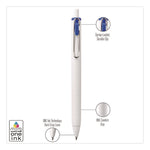 uniONE Gel Pen, Retractable, Medium 0.7 mm, Blue Ink, White/Blue Barrel, Dozen