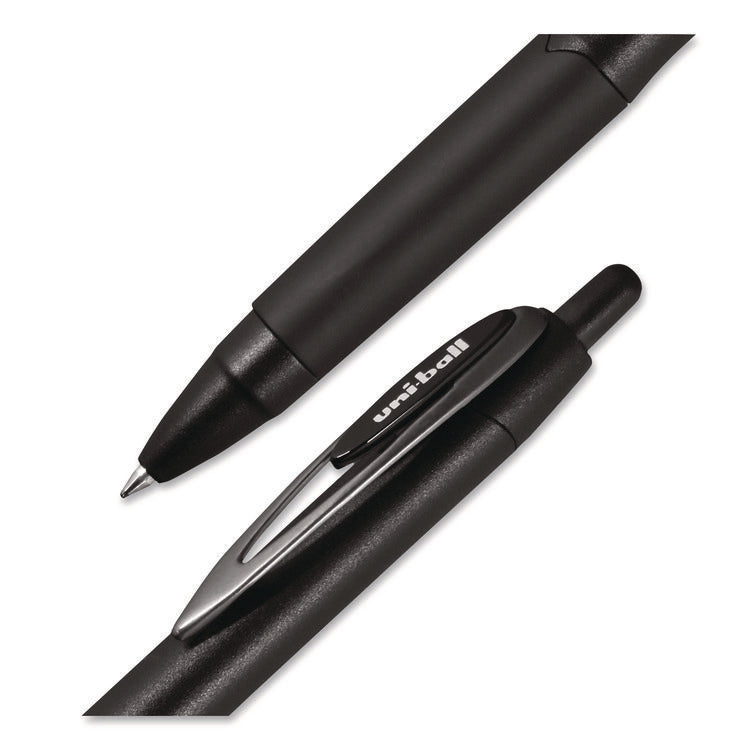 207 Plus+ Gel Pen, Retractable, Medium 0.7 mm, Black Ink, Black Barrel, Dozen