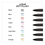 207 Plus+ Gel Pen, Retractable, Medium 0.7 mm, Black Ink, Black Barrel, Dozen