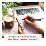 207 Plus+ Gel Pen, Retractable, Medium 0.7 mm, Black Ink, Black Barrel, Dozen