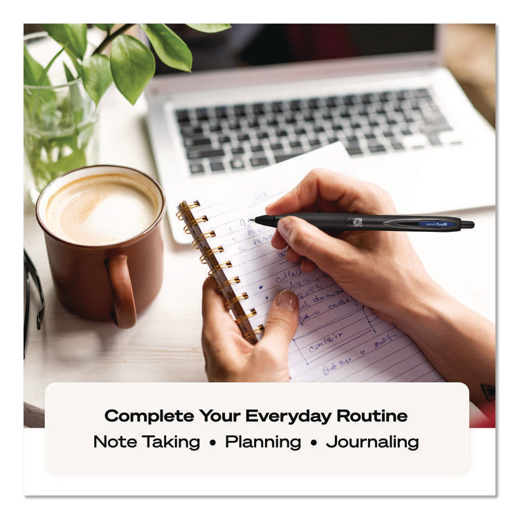 207 Plus+ Gel Pen, Retractable, Medium 0.7 mm, Black Ink, Black Barrel, Dozen