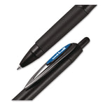 207 Plus+ Gel Pen, Retractable, Medium 0.7 mm, Blue Ink, Black Barrel, Dozen
