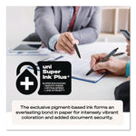 207 Plus+ Gel Pen, Retractable, Medium 0.7 mm, Blue Ink, Black Barrel, Dozen