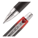 Jetstream Hybrid Gel Pen, Retractable, Bold 1 mm, Red Ink, Black/Silver/Red Barrel
